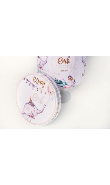 Trusou de botez pentru baieti cu jucarii de plus elefant Elefantul Boho 10